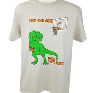 4 T-Rex Fail #148 T-Rex Can't Dunk Graphic Tee Shirt Basketball Dinosaur Funny